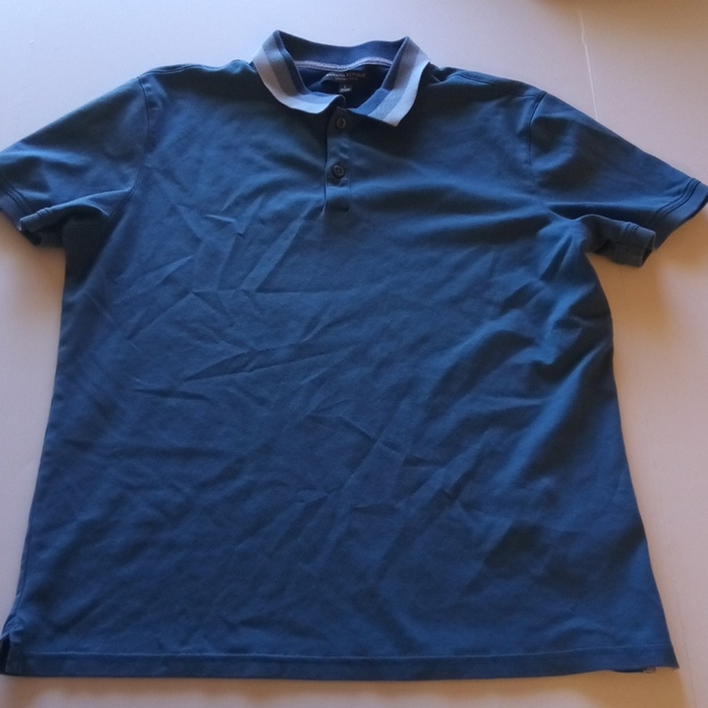 Banana Republic Luxury Touch Mens Large Blue POLO